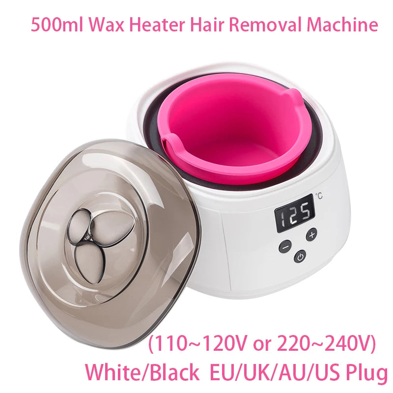 500ml LCD Display Smart Silicone Liner Hand and Foot Depilatory Epilator,Wax Heating, Wax Hair Removal And Wax Therapy Machine