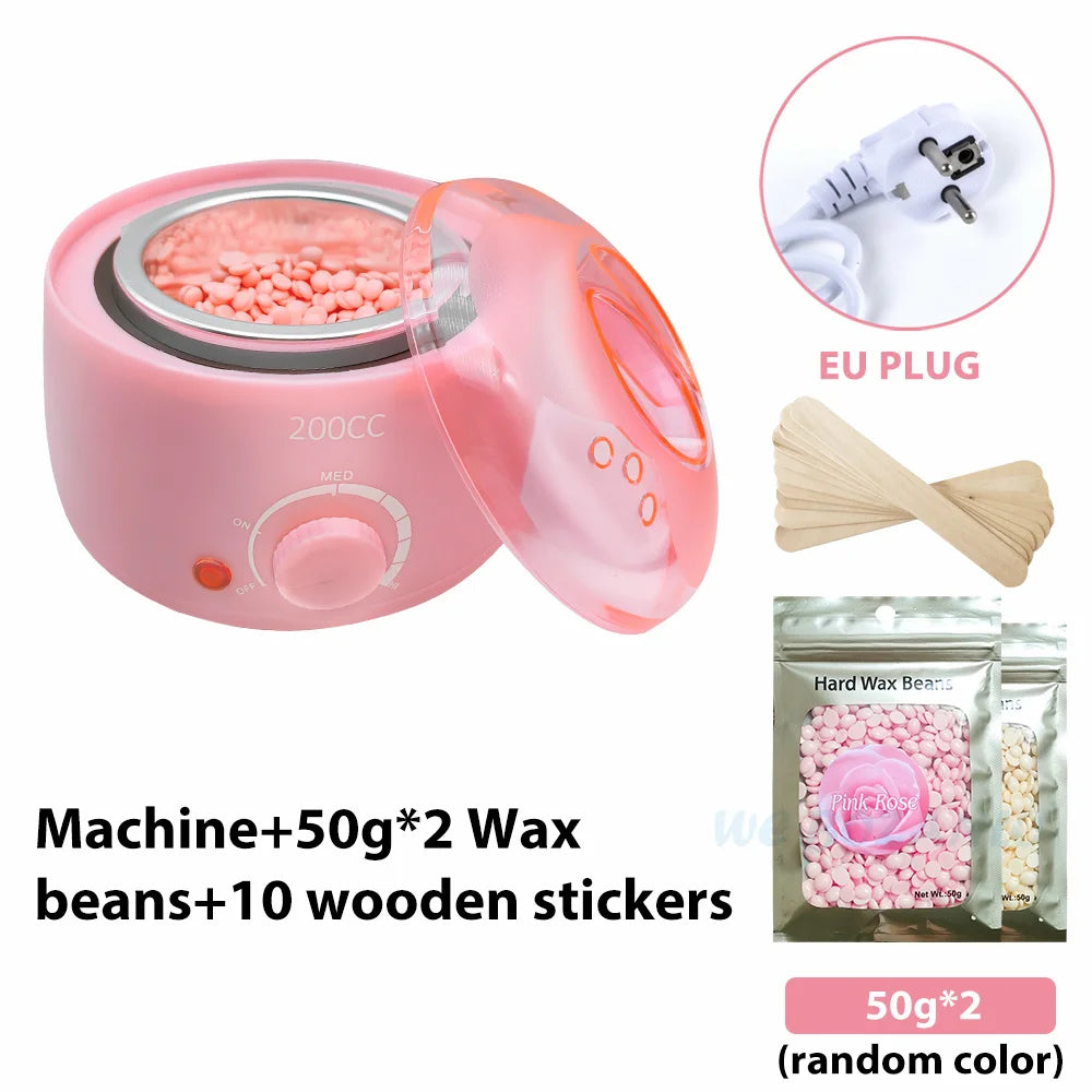 200CC Wax Heater Warmer Hair Removal Machine For Hand Foot Body SPA Epilator Paraffin Wax Pot +Wax Beans + Wood Sticks