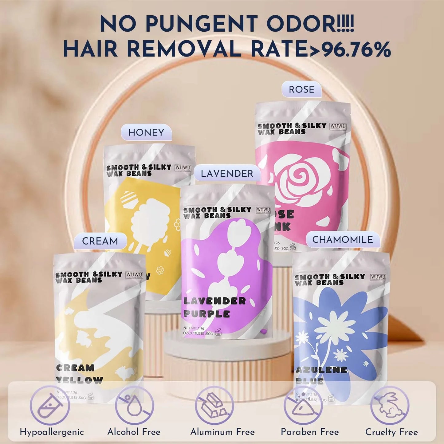 Waxing Kit 23 items, Christmas Gift Hard Wax Hair Removal with Wax Heater&Beans for Body/Face/Brazilian/Sensitive Skin