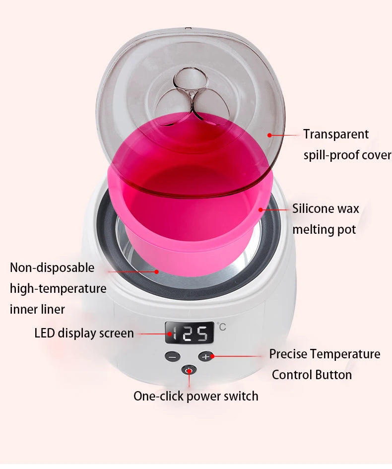 500ml LCD Display Smart Silicone Liner Hand and Foot Depilatory Epilator,Wax Heating, Wax Hair Removal And Wax Therapy Machine